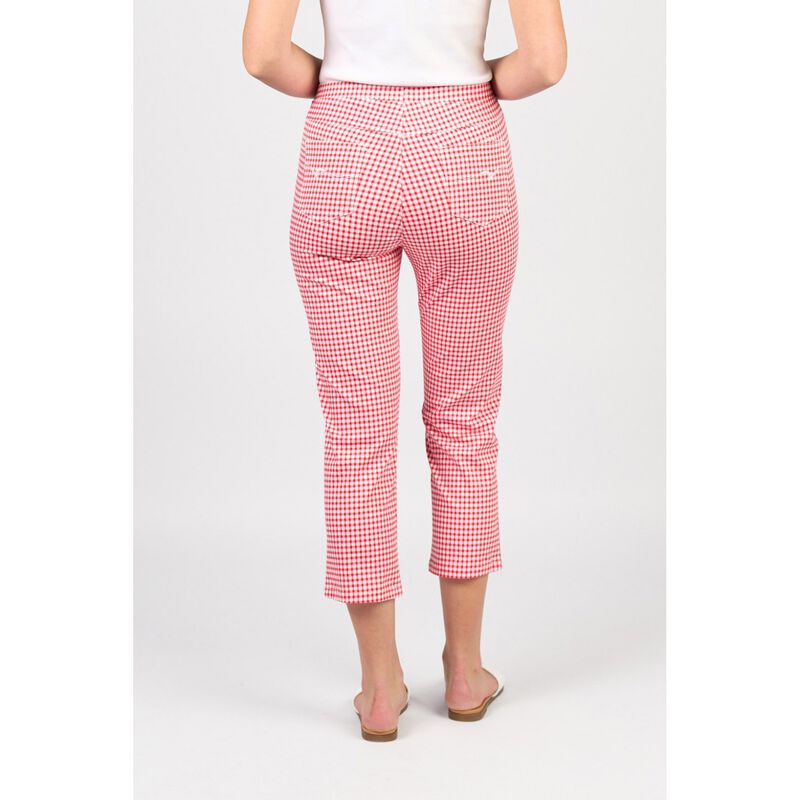 Vassalli Printed Slim Leg 7/8 Length Lightweight Pull On Pant image number 16